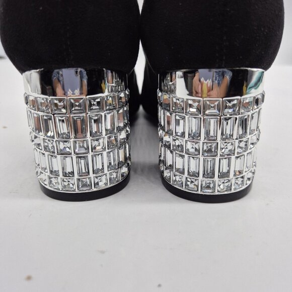 Dune London Optimal Black Bootie Crystal Heels Size 40 US 9 - Picture 5 of 11